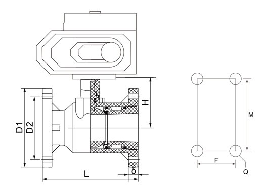 UPVC/PCVC  电动法兰球阀(图2)