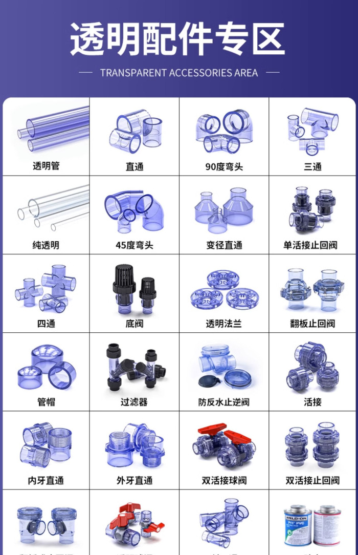 UPVC透明管件 45度弯头(图5)