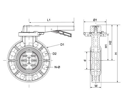 手柄式蝶阀(图1)