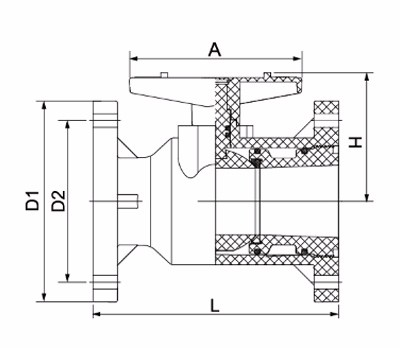 一体法兰式球阀(图1)