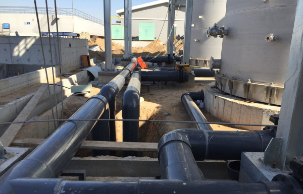 北京博天大同污水处理工程用大口径CPVC管、UPVC管道阀门