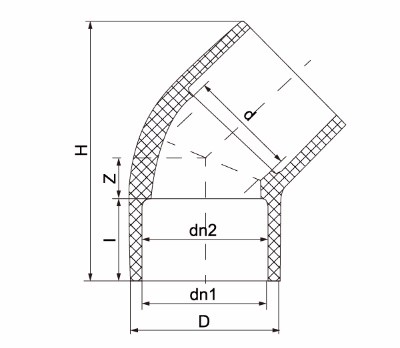 45°弯头 ANSI SCH80(图1)