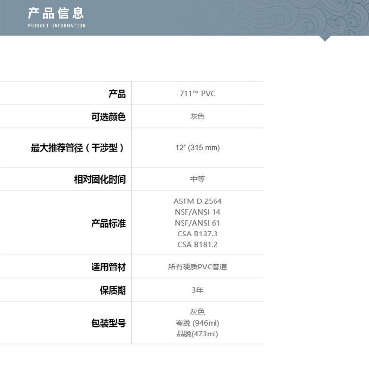 IPS711胶水 UPVC专用胶水 711管道粘接剂(图1)
